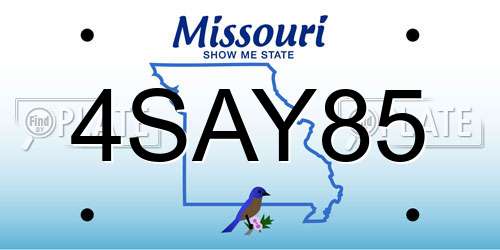4SAY85 Missouri License Plate