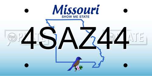 4SAZ44 Missouri License Plate