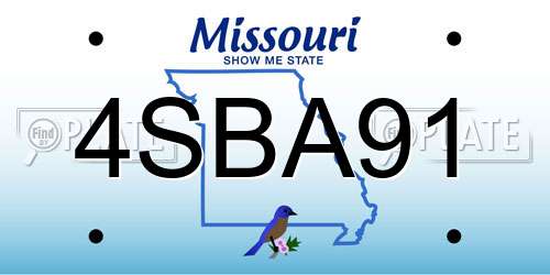 4SBA91 Missouri License Plate