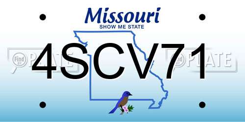 4SCV71 Missouri License Plate