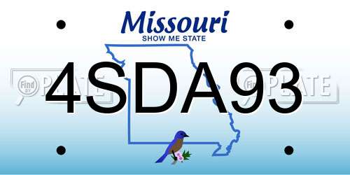4SDA93 Missouri License Plate