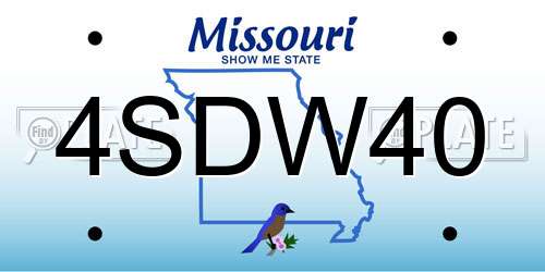 4SDW40 Missouri License Plate