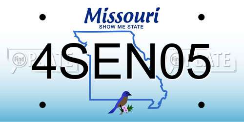4SEN05 Missouri License Plate
