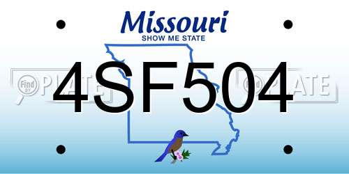 4SF504 Missouri License Plate