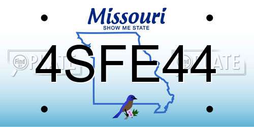 4SFE44 Missouri License Plate