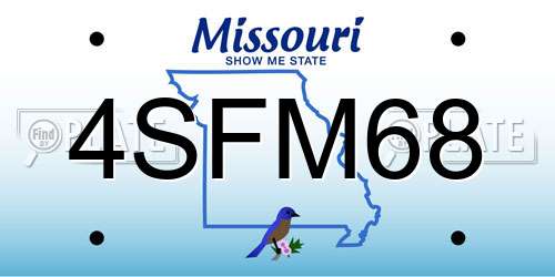 4SFM68 Missouri License Plate