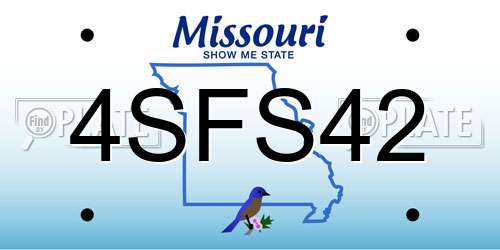 4SFS42 Missouri License Plate
