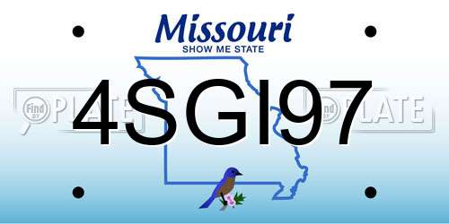 4SGI97 Missouri License Plate