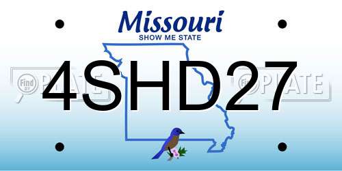 4SHD27 Missouri License Plate