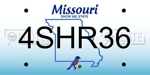 4SHR36 Missouri License Plate
