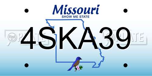 4SKA39 Missouri License Plate