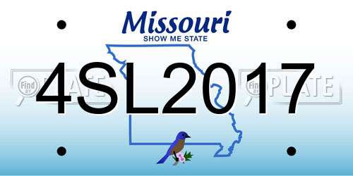 4SL2017 Missouri License Plate