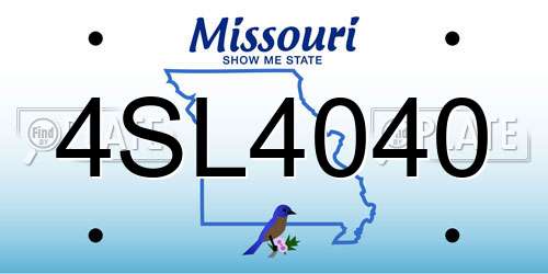 4SL4040 Missouri License Plate