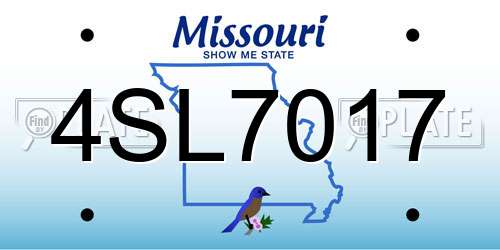 4SL7017 Missouri License Plate