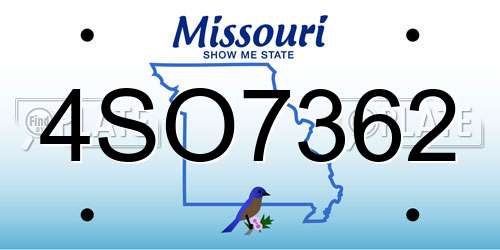 4SO7362 Missouri License Plate