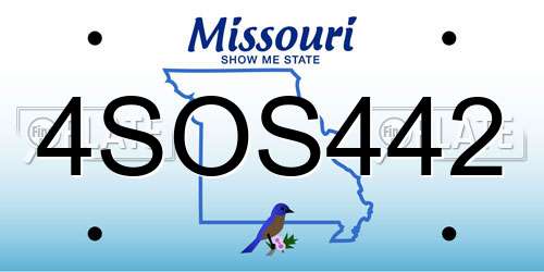 4SOS442 Missouri License Plate