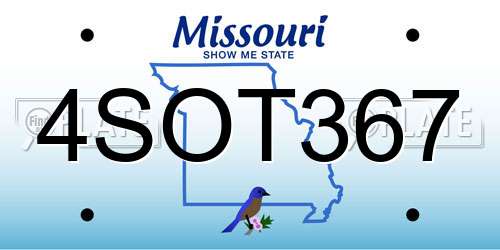 4SOT367 Missouri License Plate