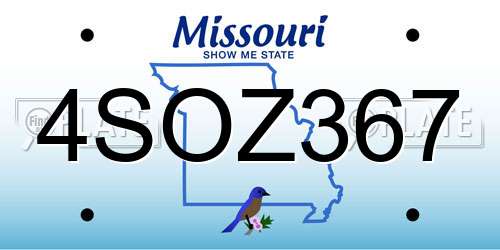 4SOZ367 Missouri License Plate