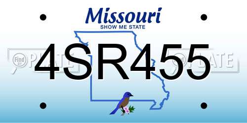 4SR455 Missouri License Plate