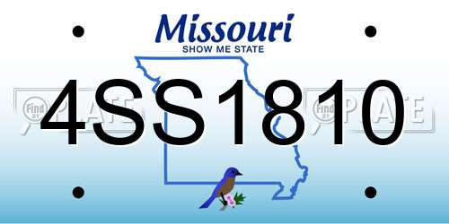 4SS1810 Missouri License Plate