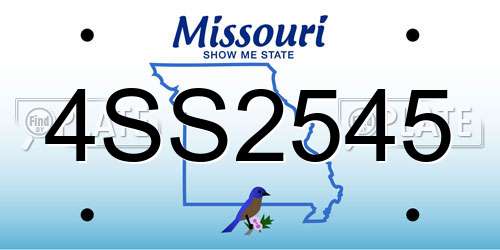 4SS2545 Missouri License Plate