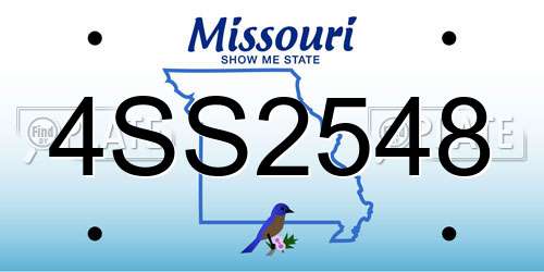 4SS2548 Missouri License Plate