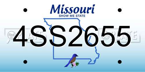 4SS2655 Missouri License Plate