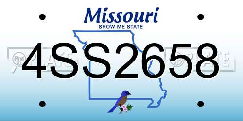 4SS2658 Missouri License Plate