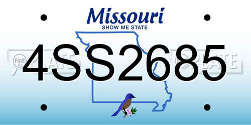 4SS2685 Missouri License Plate
