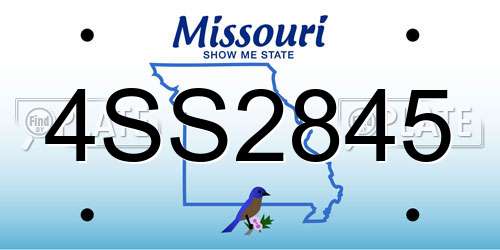 4SS2845 Missouri License Plate