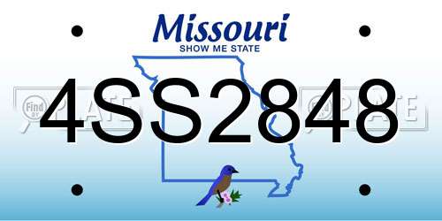 4SS2848 Missouri License Plate