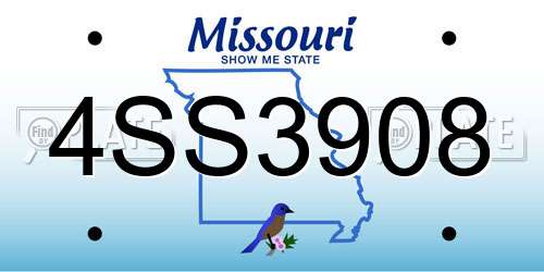 4SS3908 Missouri License Plate