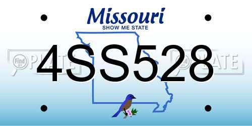 4SS528 Missouri License Plate