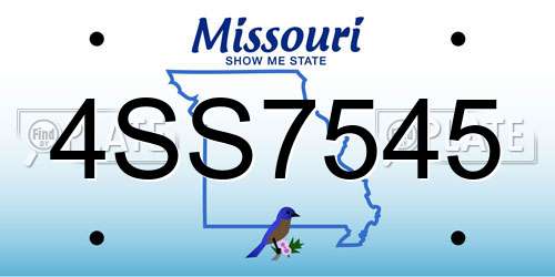 4SS7545 Missouri License Plate