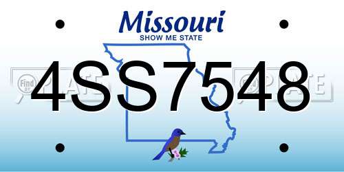 4SS7548 Missouri License Plate