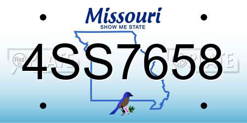 4SS7658 Missouri License Plate