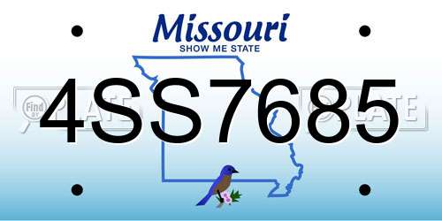 4SS7685 Missouri License Plate