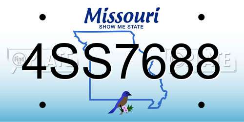 4SS7688 Missouri License Plate