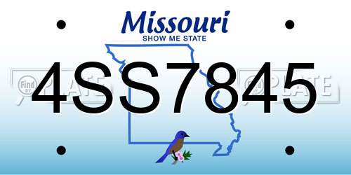 4SS7845 Missouri License Plate