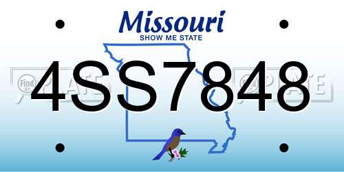 4SS7848 Missouri License Plate