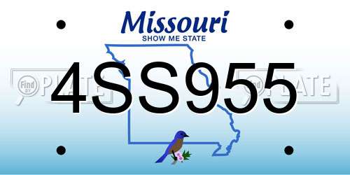 4SS955 Missouri License Plate