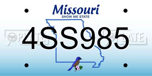 4SS985 Missouri License Plate