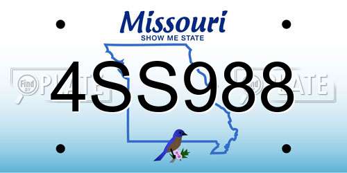 4SS988 Missouri License Plate