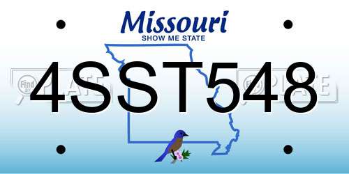 4SST548 Missouri License Plate