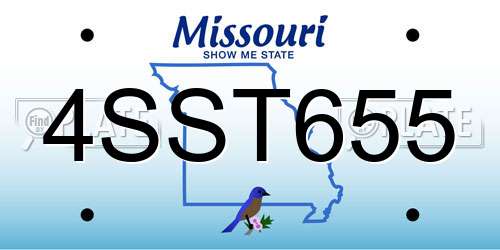 4SST655 Missouri License Plate