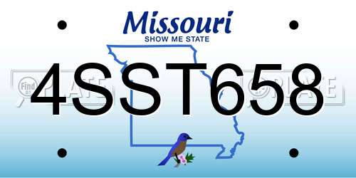 4SST658 Missouri License Plate