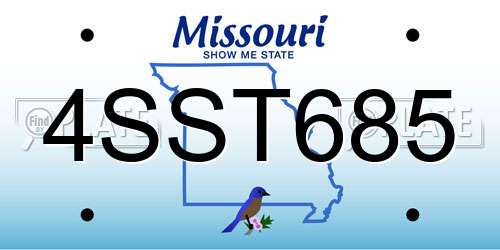 4SST685 Missouri License Plate