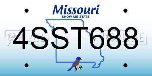 4SST688 Missouri License Plate