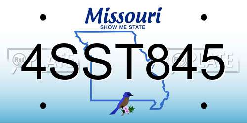 4SST845 Missouri License Plate
