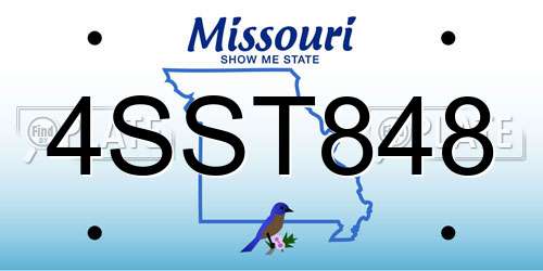 4SST848 Missouri License Plate